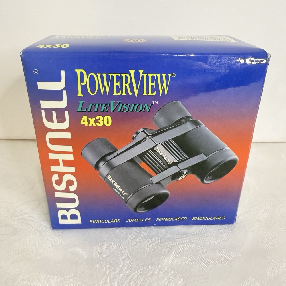 Bushnell PowerView LiteVision Insta Focus binoculars 4x30 New In Box